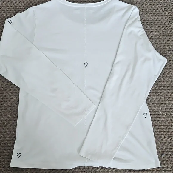 Catherine gee Embroidered Heart Long Sleeve Tee Size L - Picture 8 of 9
